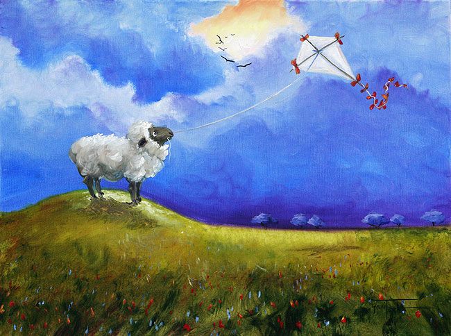 Sheep Flying Kite